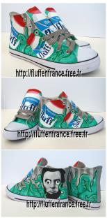 Paire de chaussures au couleurs du Marshmallow Fluff